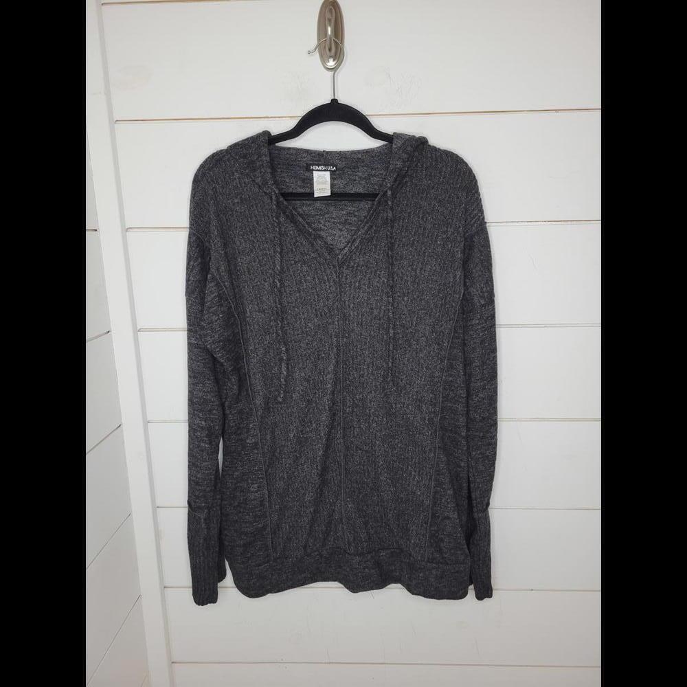 NWOT Heimish USA 3XL dark grey/black hooded knit top